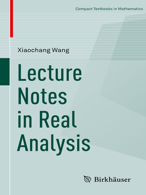 cover image of Lecture Notes in Real Analysis